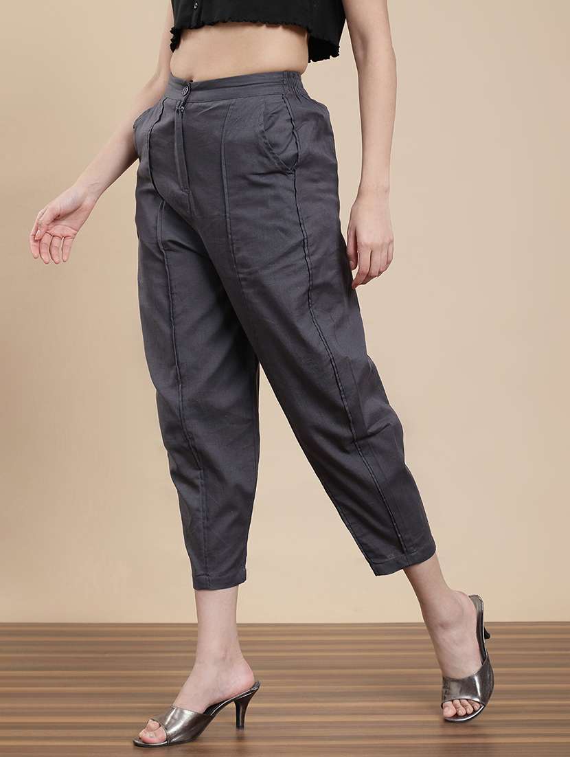 women solid high rise harem pant  - 22295875 -  Standard Image - 2