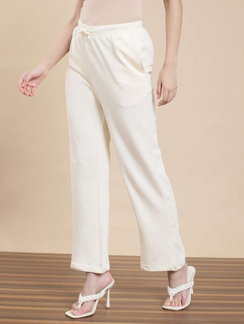 women solid mid rise straight trouser - 22295877 -  Standard Image - 2