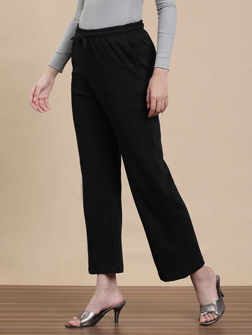 women solid mid rise straight trouser - 22295878 -  Standard Image - 2