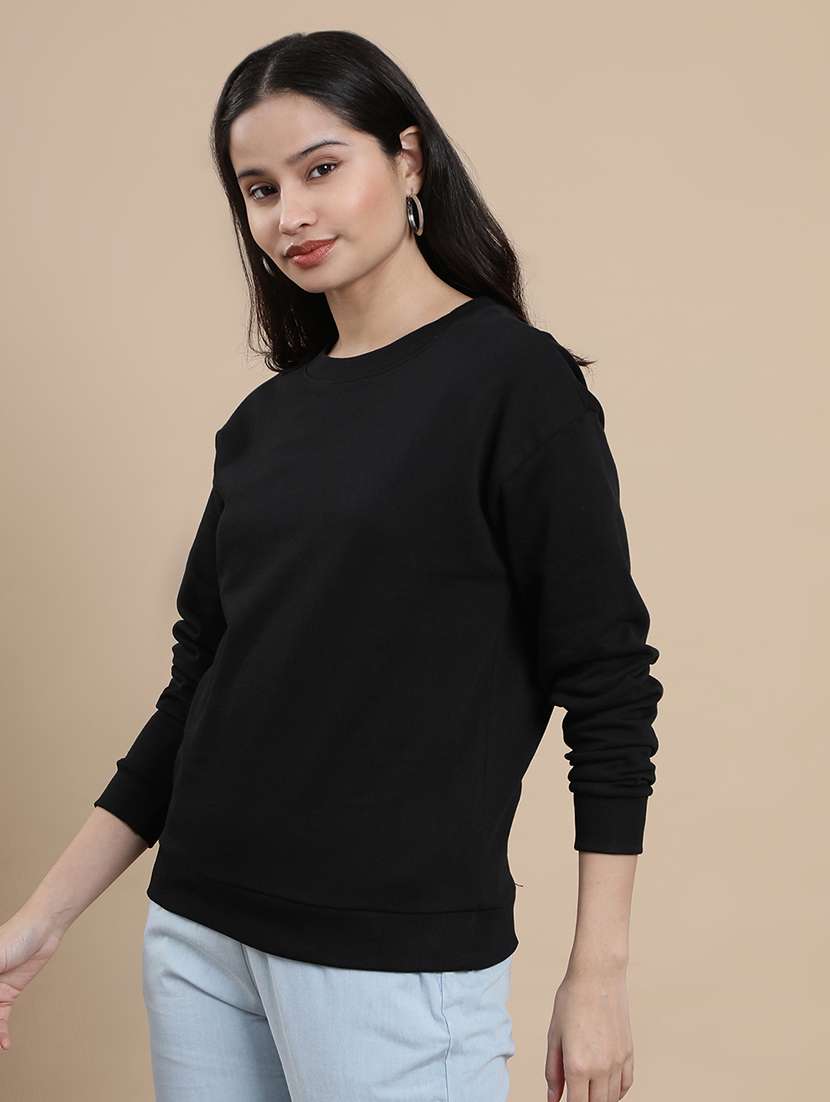 women solid long sleeve sweatshirt - 22295886 -  Standard Image - 2