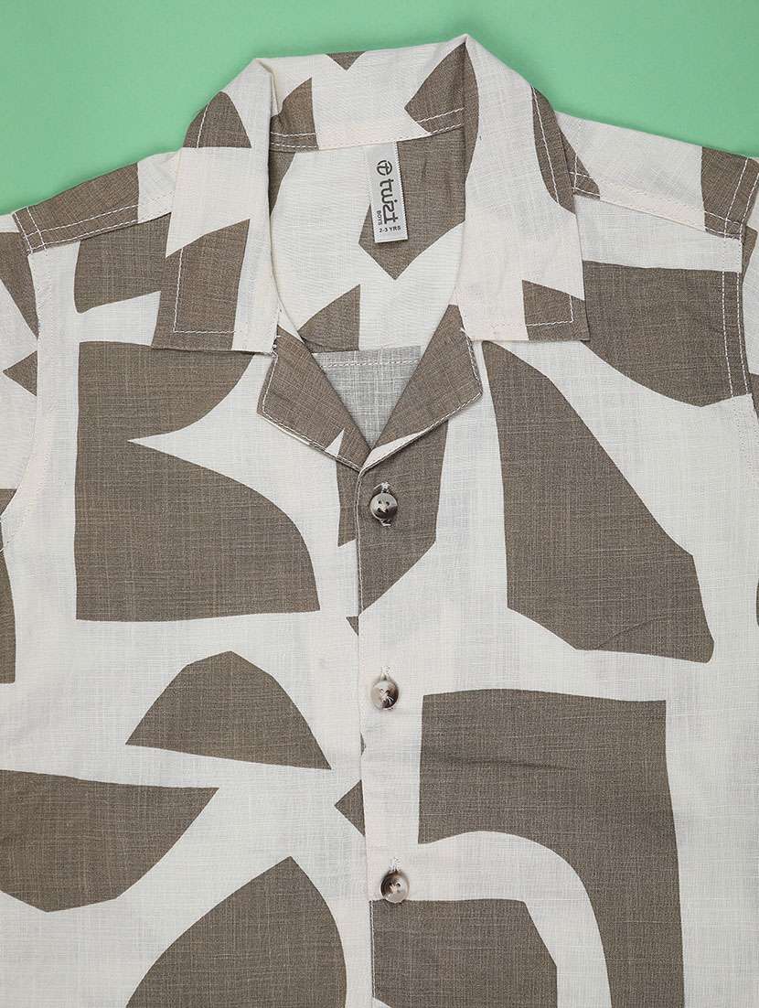 boys printed collared short sleeve shirt - 22295993 -  Standard Image - 2