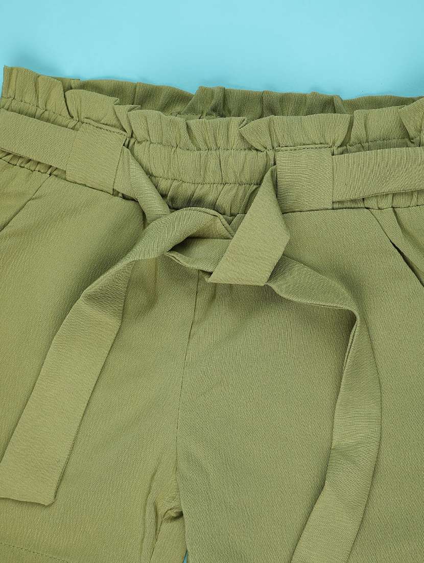 girls solid mid rise shorts - 22296025 -  Standard Image - 2