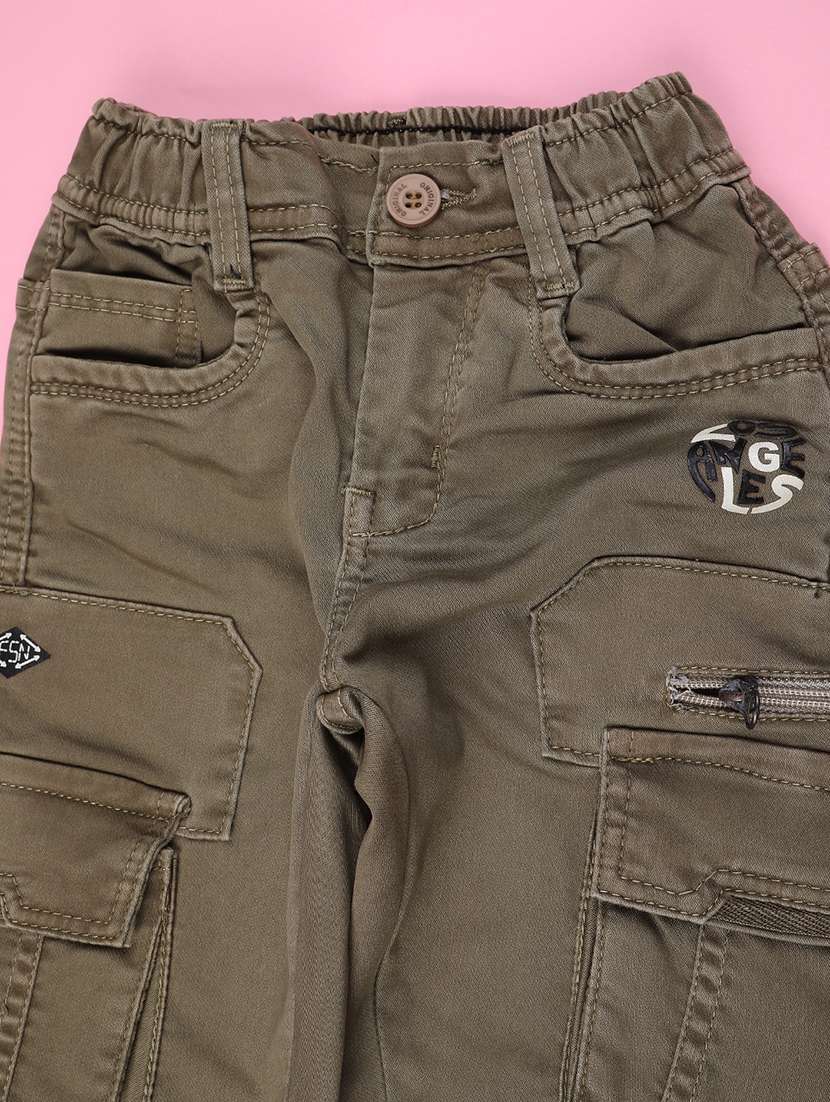 girls solid mid rise cargo - 22296038 -  Standard Image - 2