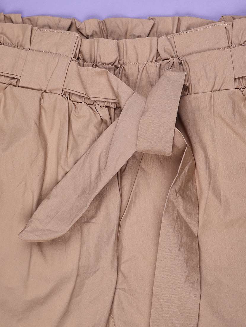 girls solid mid rise shorts - 22296103 -  Standard Image - 2