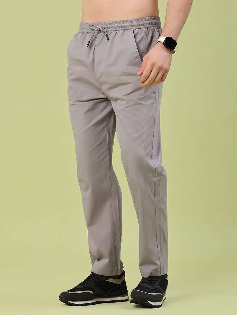men solid mid rise full length track pant - 22296171 -  Standard Image - 2