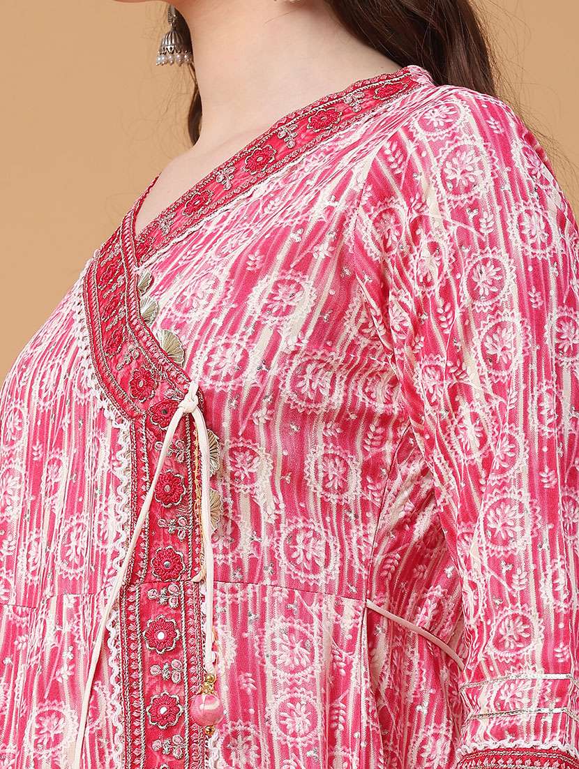 women printed three quarter sleeve kurta pant with dupatta set - 22296180 -  Standard Image - 2