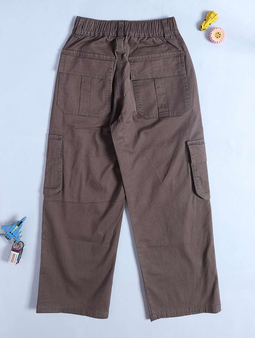 girls solid mid rise regular fit cargo - 22296855 -  Standard Image - 2