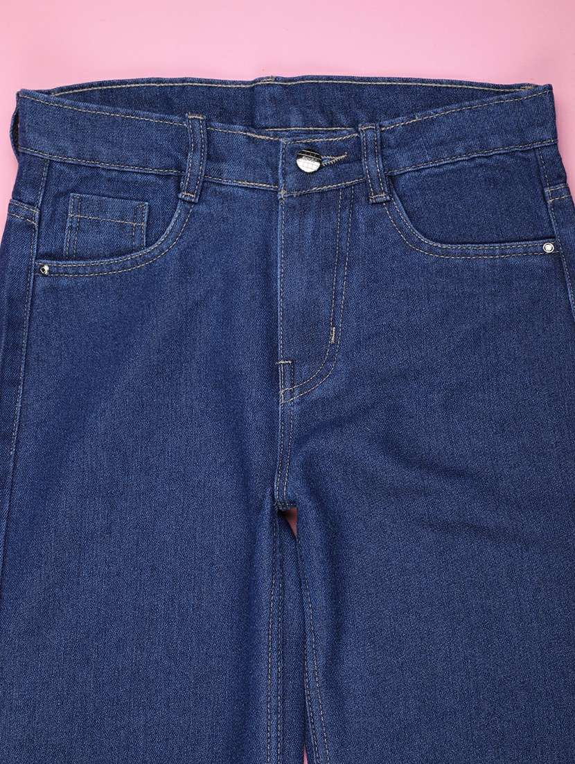 girls plain mid rise straight fit jeans - 22296858 -  Standard Image - 2