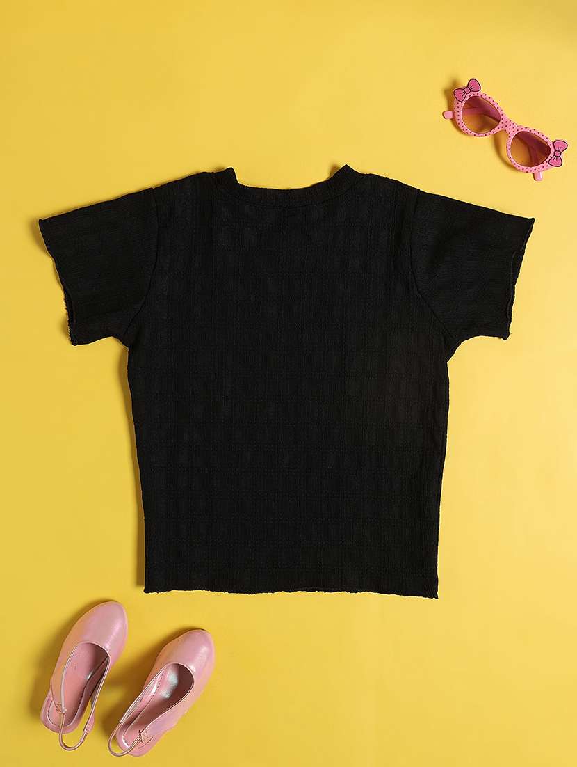 black cotton plain tee - 22296879 -  Standard Image - 2