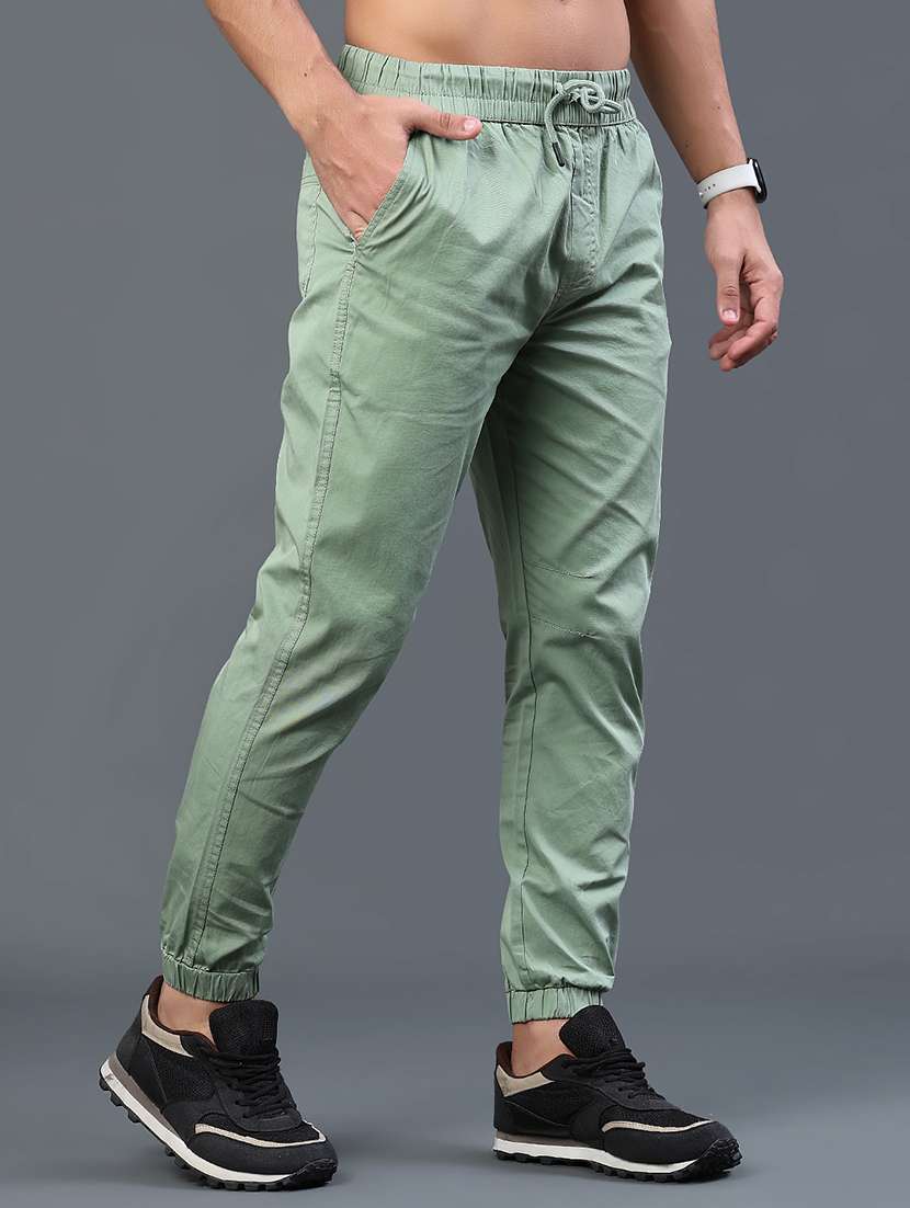 men solid mid rise regular fit jogger - 22296962 -  Standard Image - 2