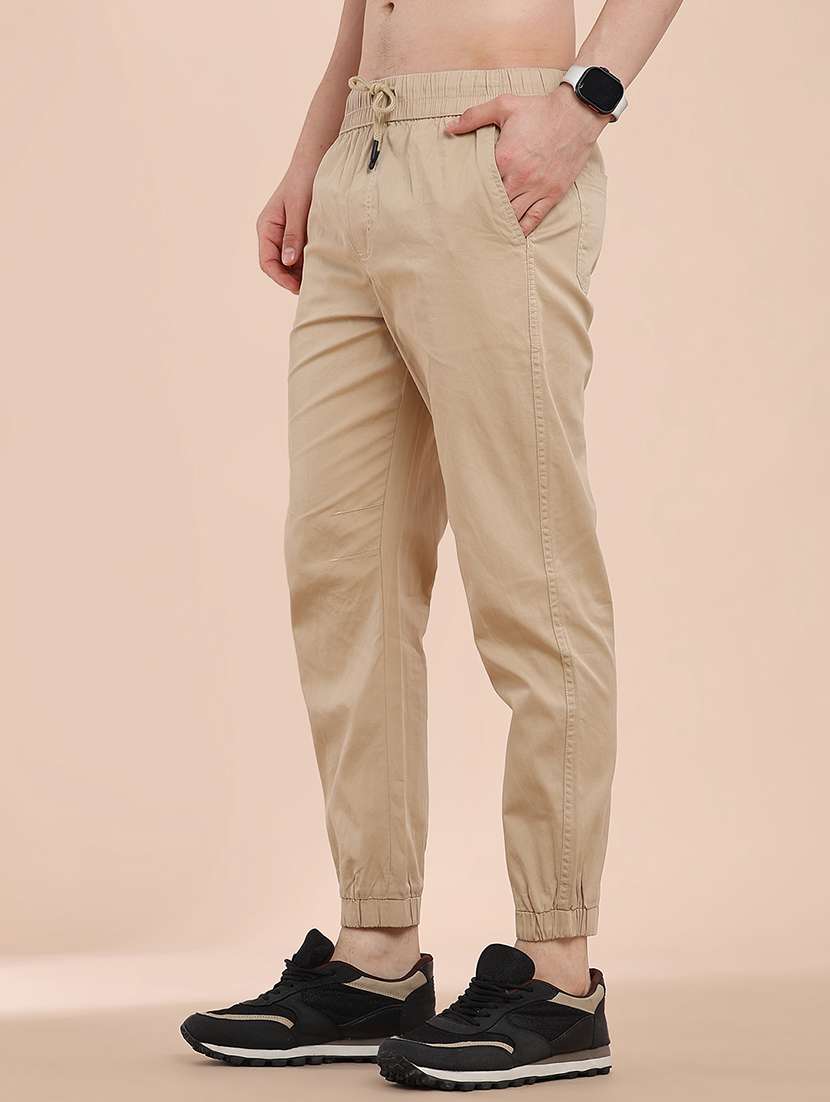men solid mid rise regular fit jogger - 22296964 -  Standard Image - 2