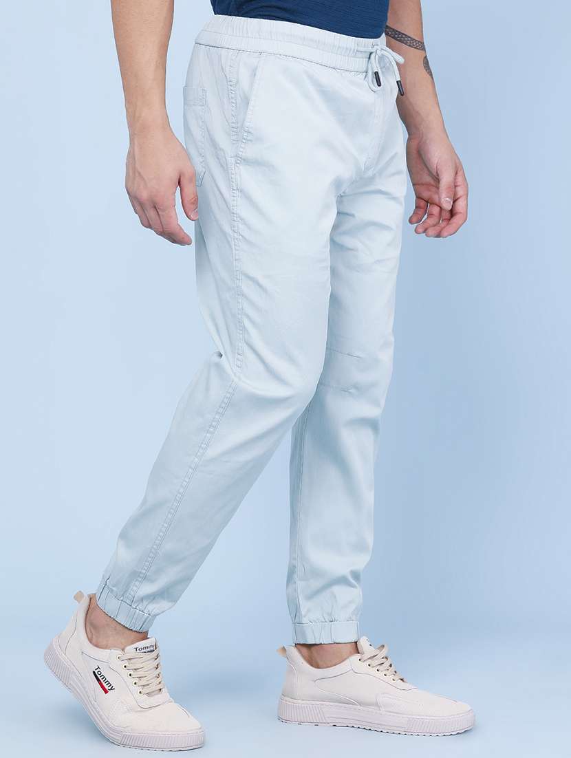men solid mid rise regular fit jogger - 22296966 -  Standard Image - 2