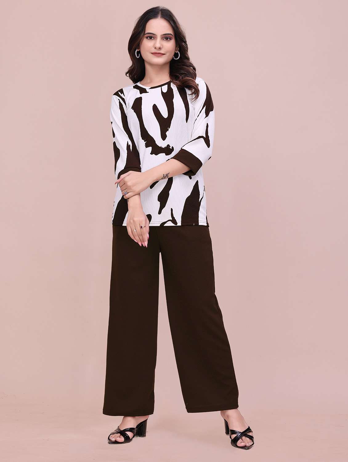women printed top and trouser co-ord - 22297392 -  Standard Image - 2