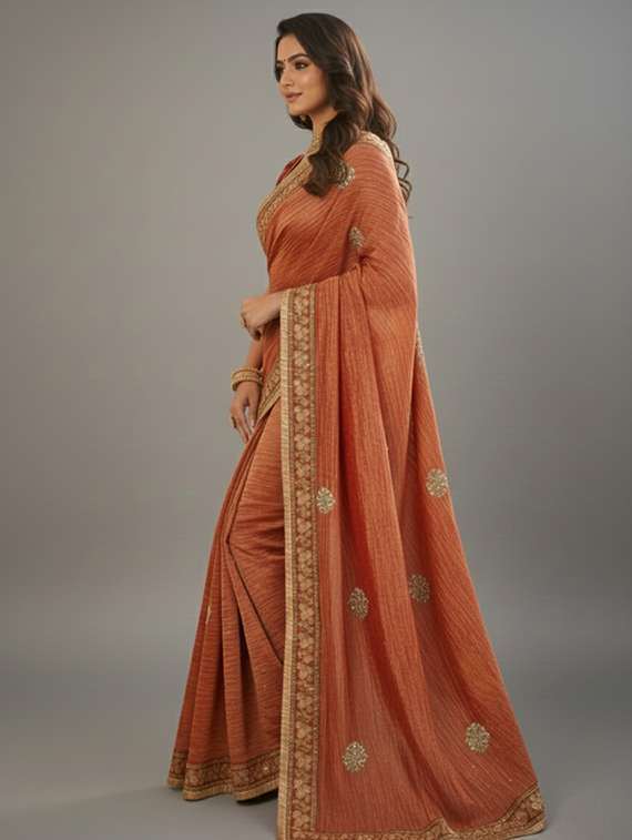 women ombre embroidered saree with blouse - 22297420 -  Standard Image - 2