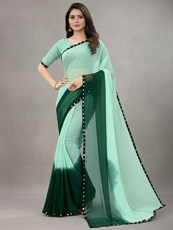 women ombre printed saree with blouse