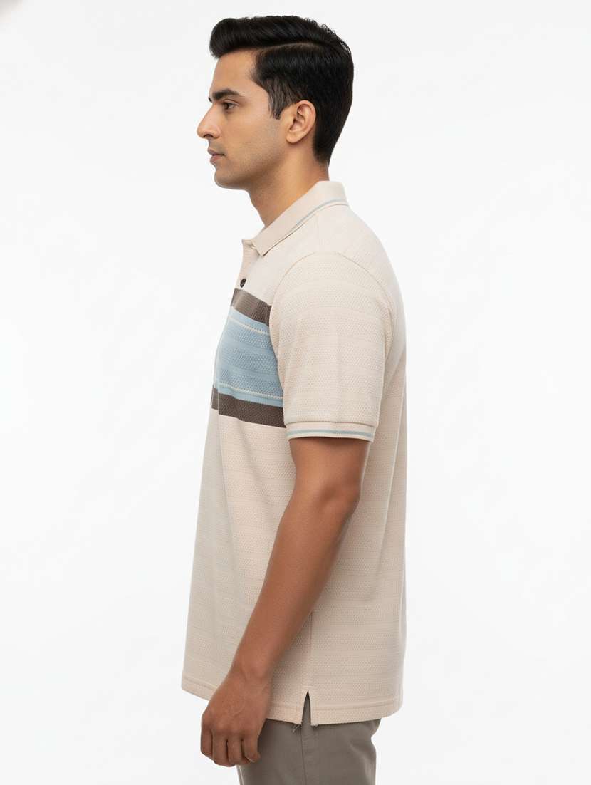 men striped short sleeve regular fit polo t-shirt - 22298002 -  Standard Image - 2
