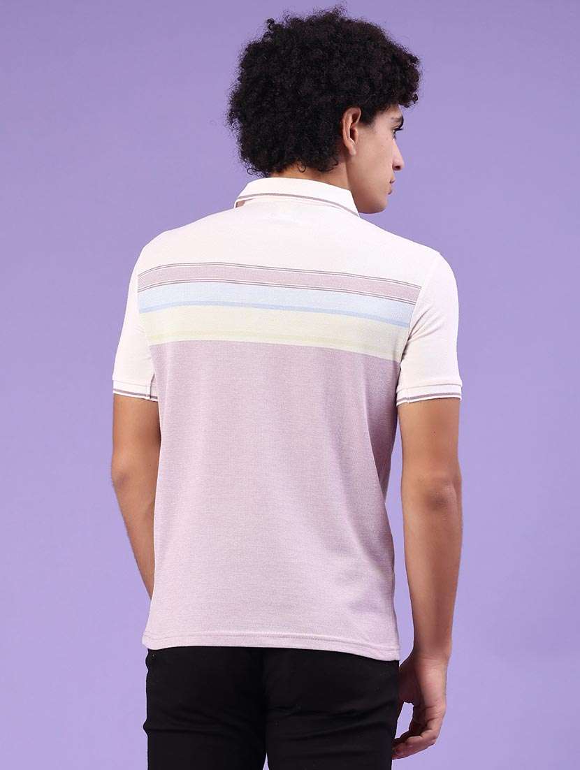 men striped short sleeve regular fit polo t-shirt - 22298003 -  Standard Image - 2
