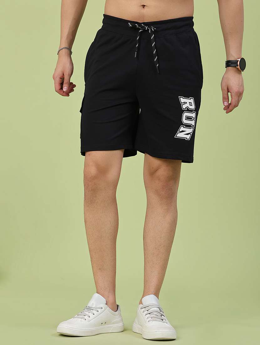 men typographic mid rise regular fit sports shorts - 22298056 -  Standard Image - 2