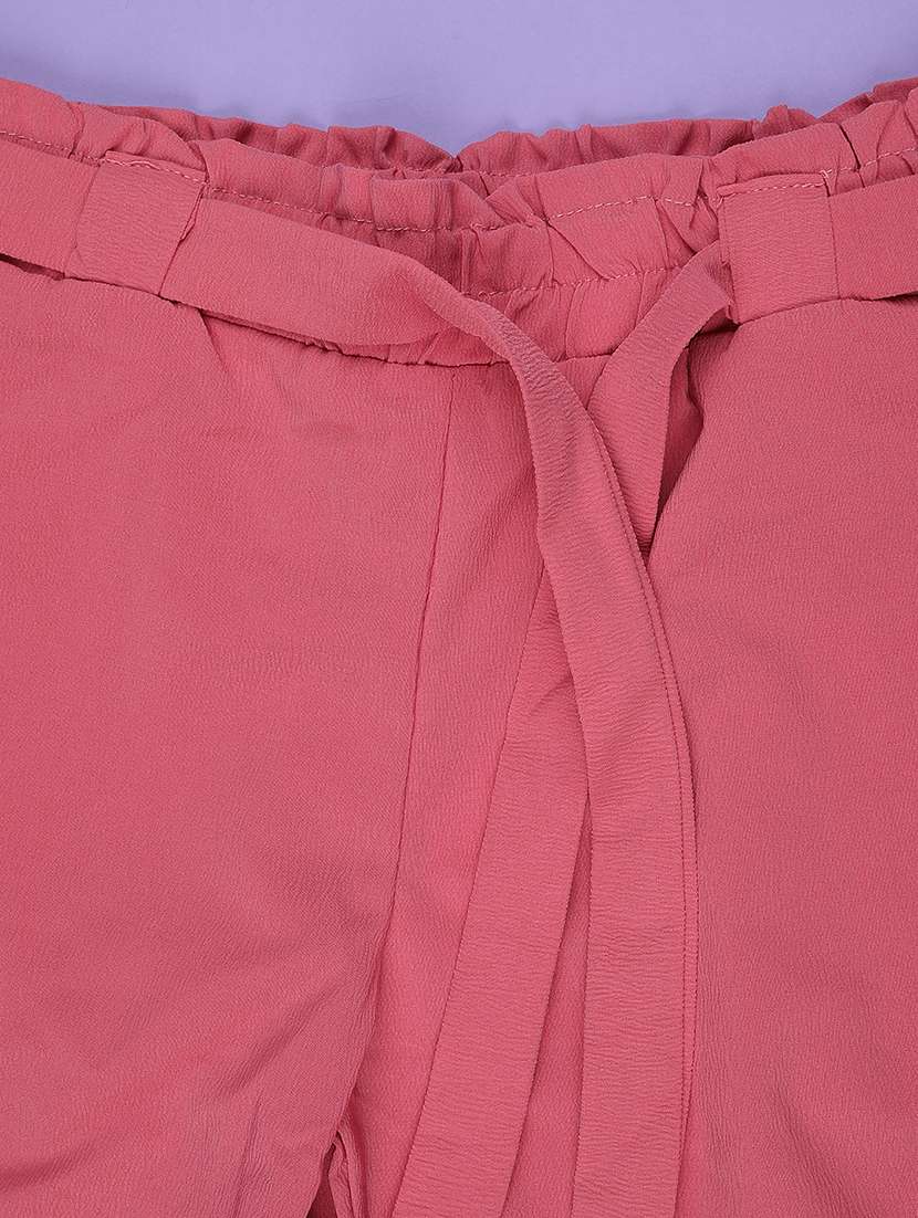 girls solid mid rise shorts - 22298075 -  Standard Image - 2