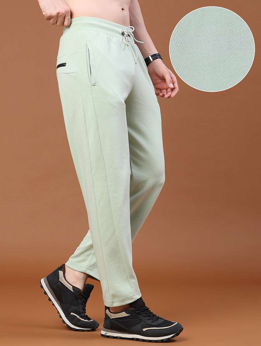 Men Solid Mid Rise Full Length Track Pant - 22298089 -  Standard Image - 2