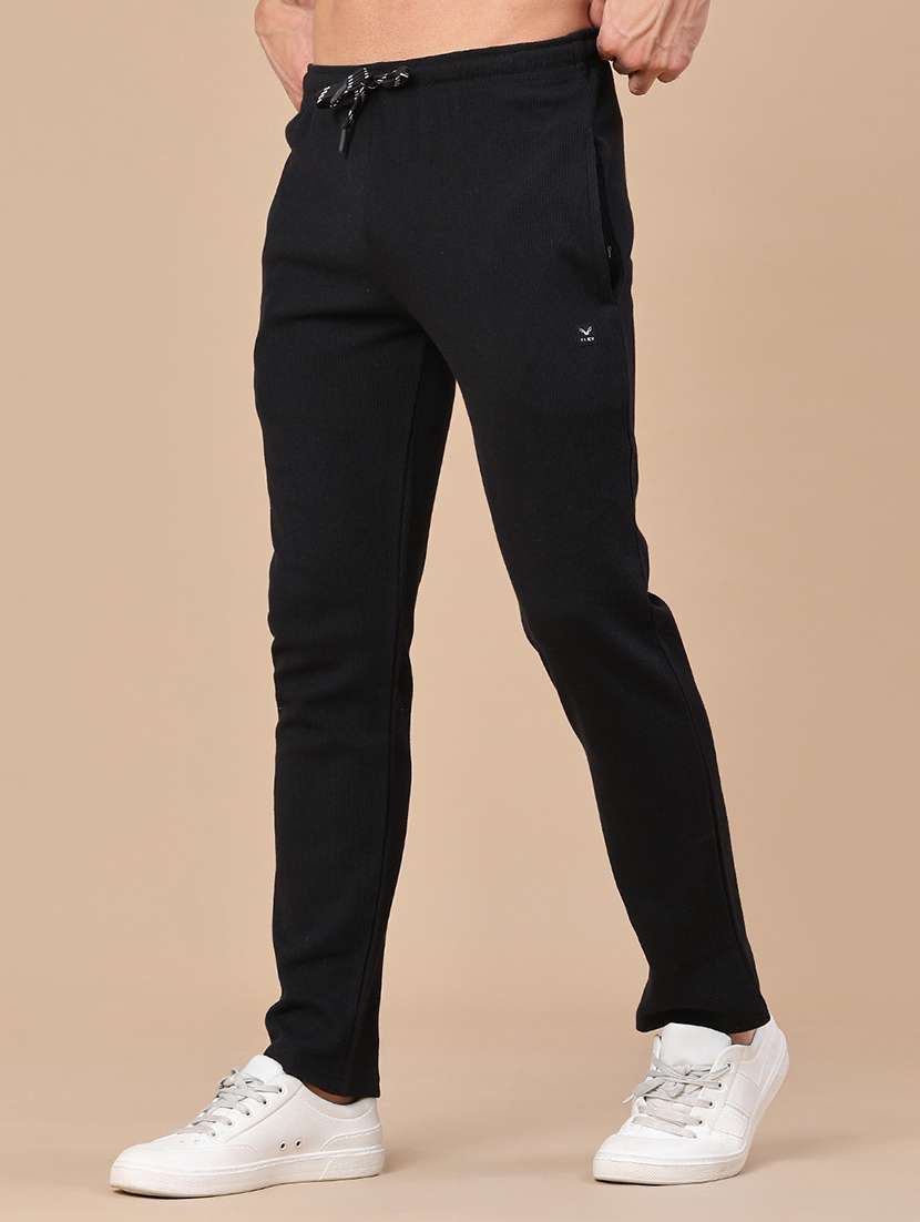 men solid mid rise full length track pant - 22298092 -  Standard Image - 2
