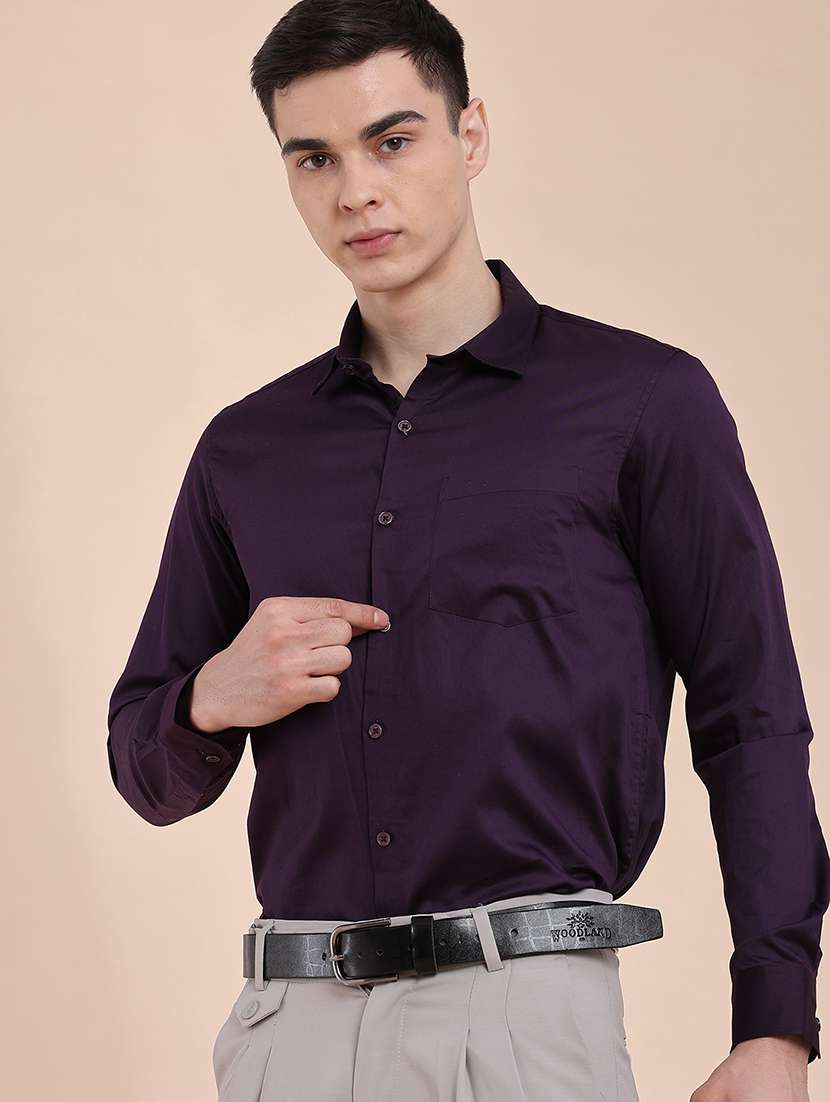 Men Solid Long Sleeves Formal Shirt - 22298095 -  Standard Image - 2