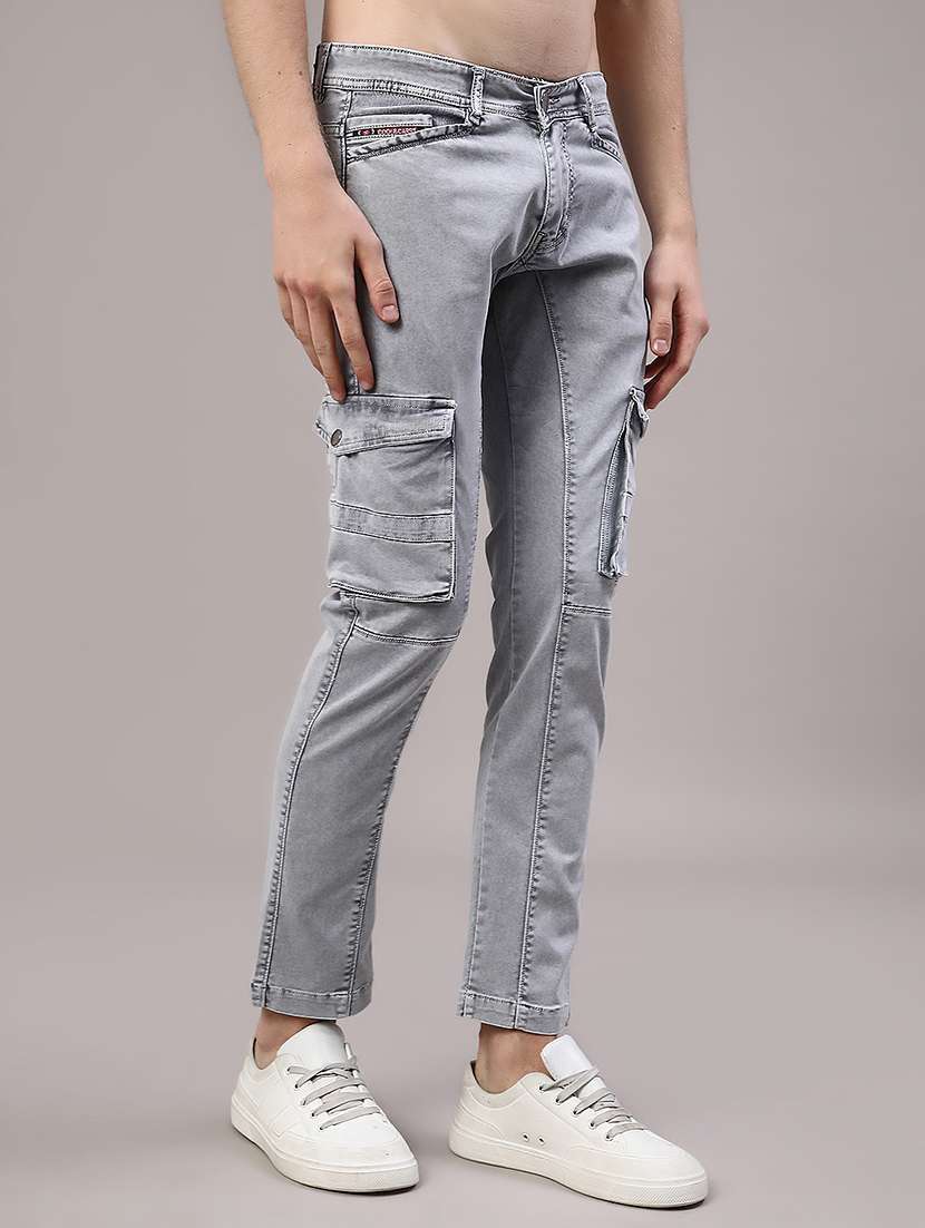 men solid mid rise regular fit cargo  - 22298101 -  Standard Image - 2