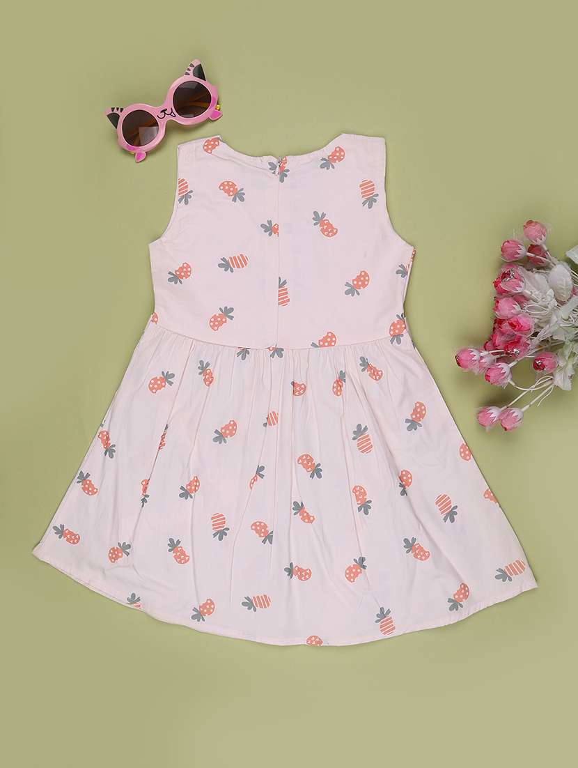 girls printed round neck regular fit frock - 22298217 -  Standard Image - 2