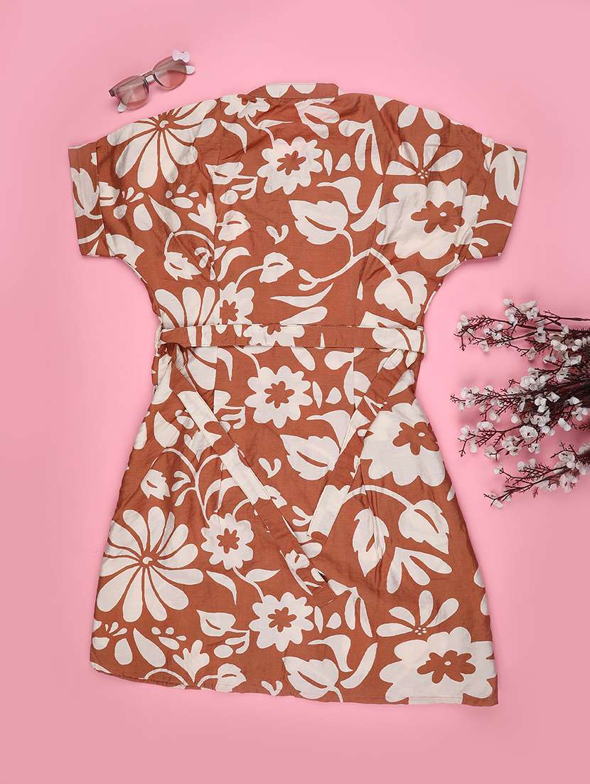 girls floral print short sleeve a-line dress - 22298220 -  Standard Image - 2