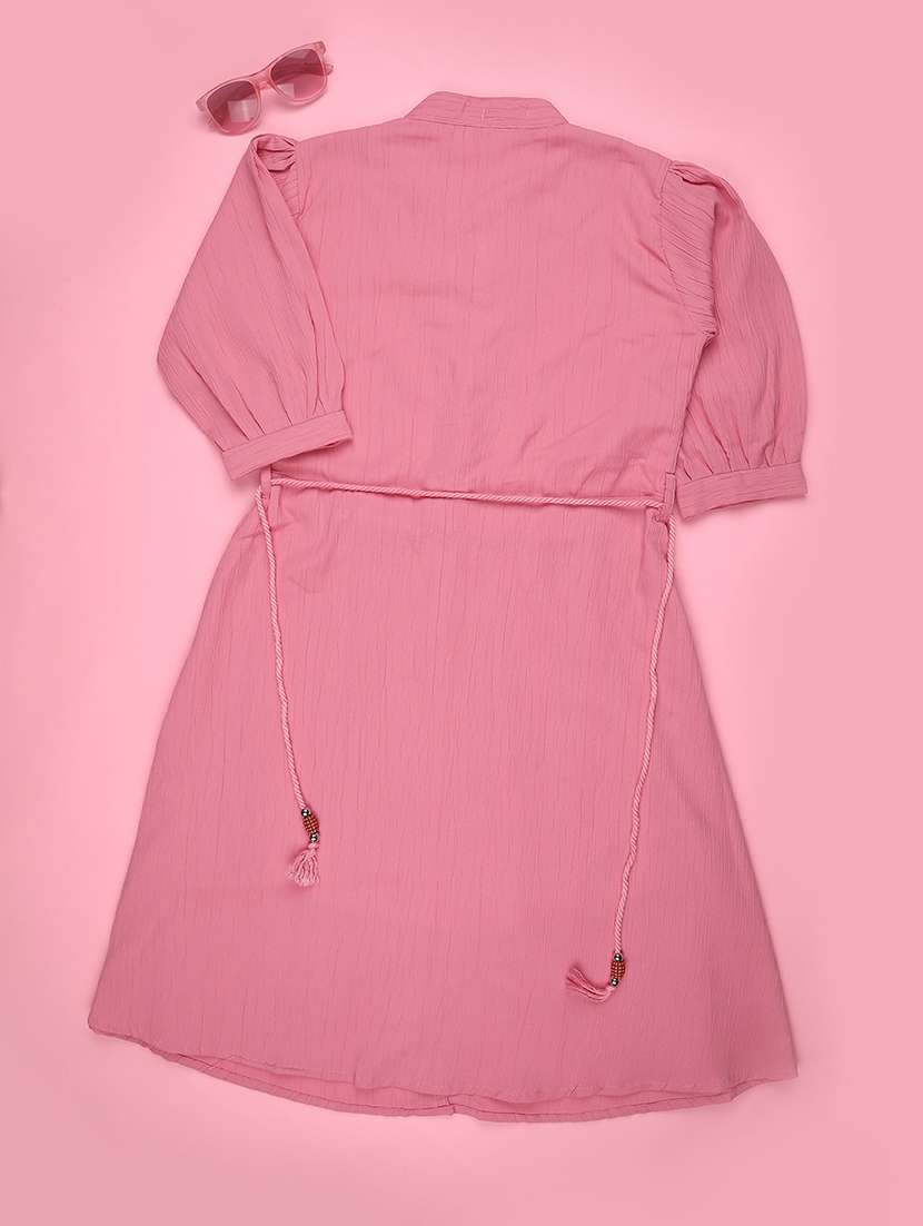 girls solid short sleeve a-line dress - 22298221 -  Standard Image - 2