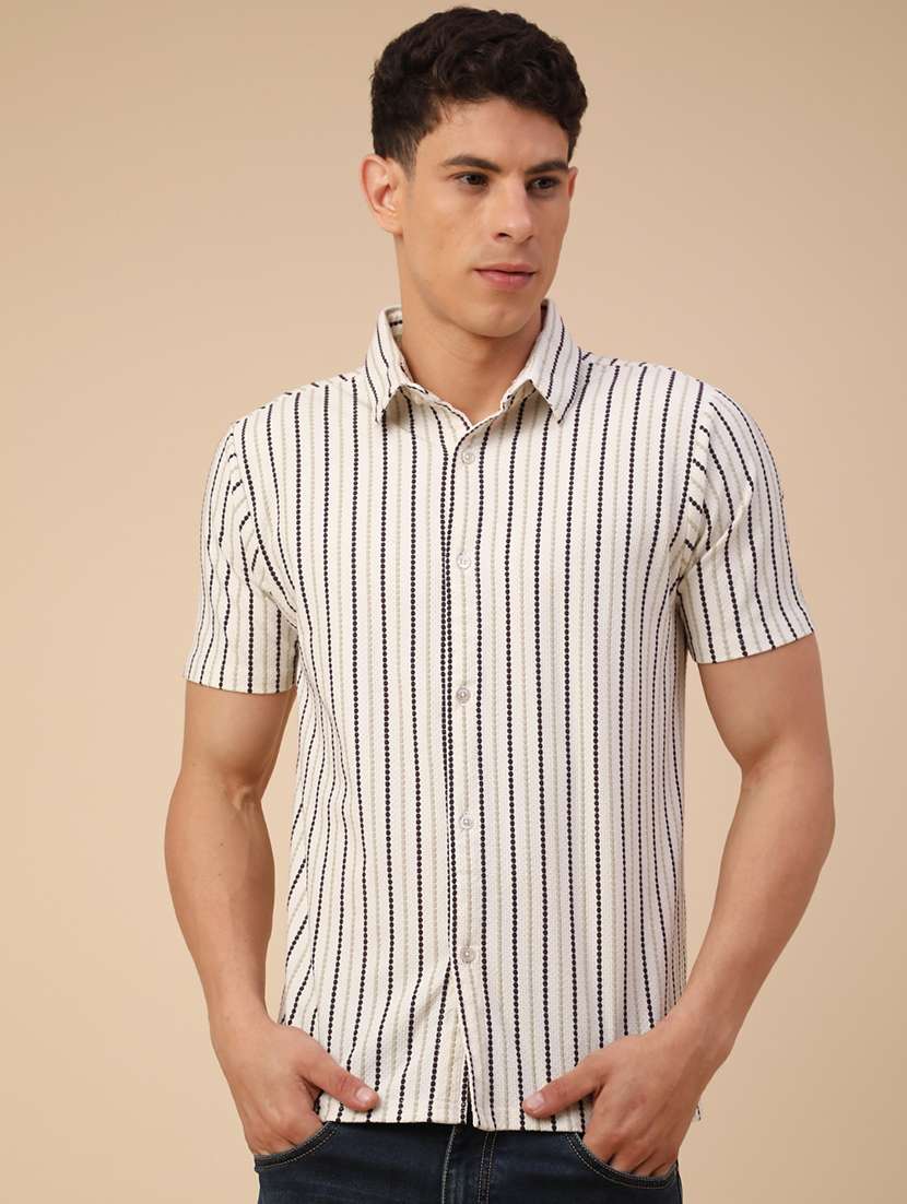 men striped short sleeve regular fit casual shirt - 22298309 -  Standard Image - 2