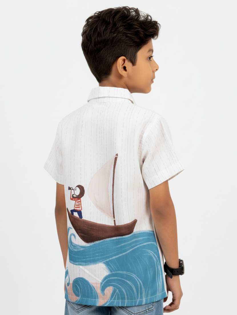 boys printed collared short sleeve shirt - 22298399 -  Standard Image - 2