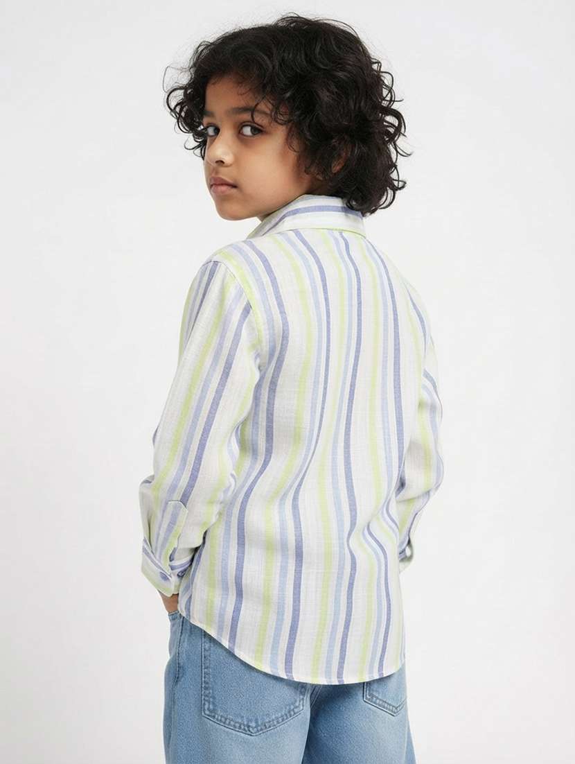 boys striped collared long sleeve shirt - 22298401 -  Standard Image - 2