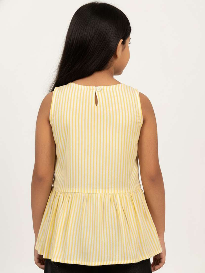 girls striped sleeveless peplum top - 22298416 -  Standard Image - 2