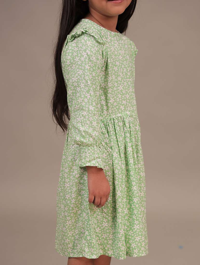 girls printed long sleeve flared dress - 22298433 -  Standard Image - 2