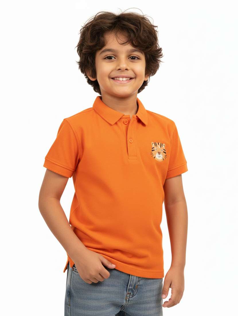 boys solid short sleeve polo t-shirt