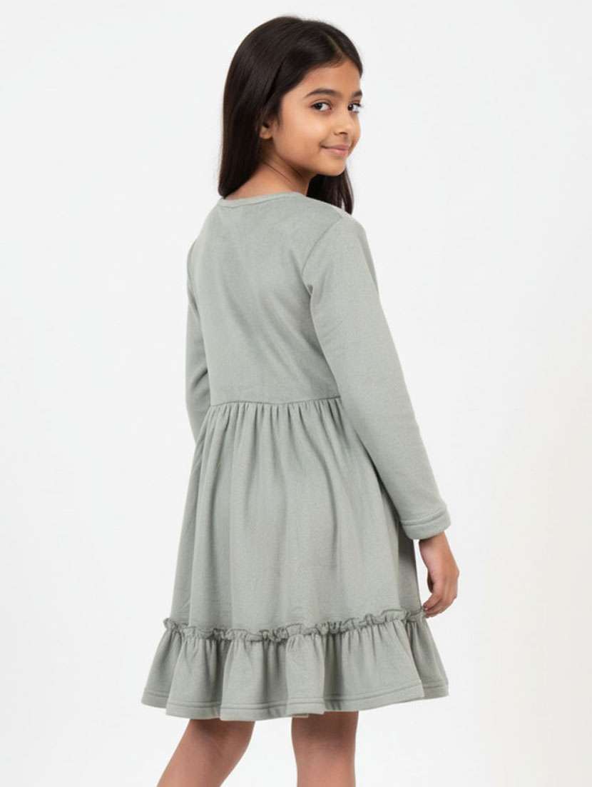 girls solid long sleeve tiered dress - 22298468 -  Standard Image - 2