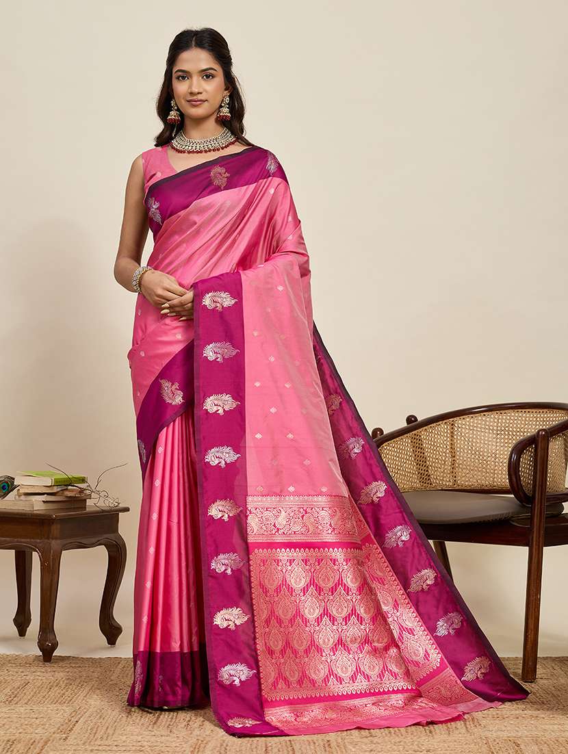 women self design banarasi saree with blouse