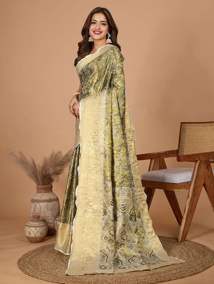 women self design kanjivaram saree with blouse - 22298689 -  Standard Image - 2