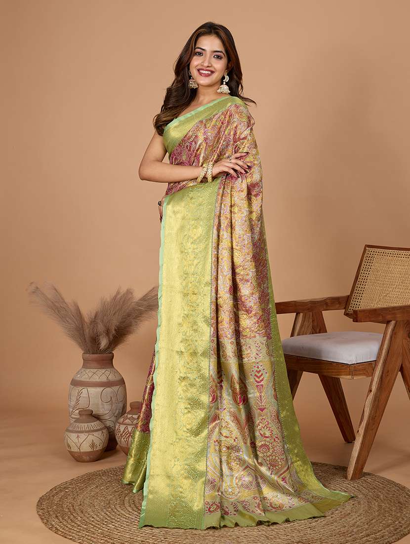 women self design kanjivaram saree with blouse - 22298691 -  Standard Image - 2