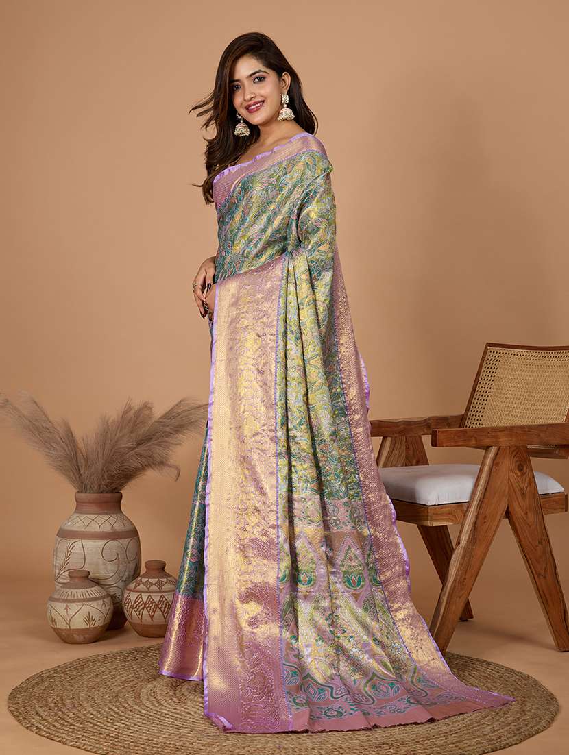 women self design kanjivaram saree with blouse - 22298692 -  Standard Image - 2
