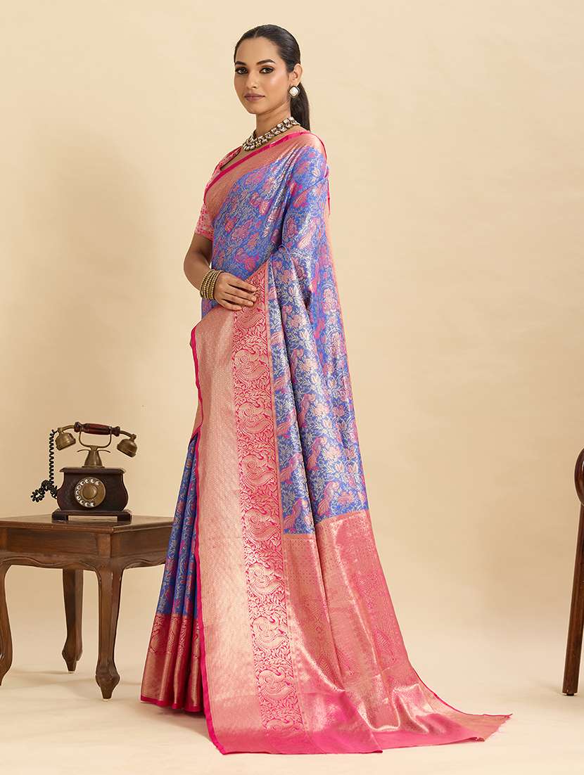 women self design kanjivaram saree with blouse - 22298718 -  Standard Image - 2