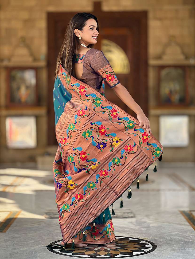 women self design paithani saree with blouse - 22298778 -  Standard Image - 2