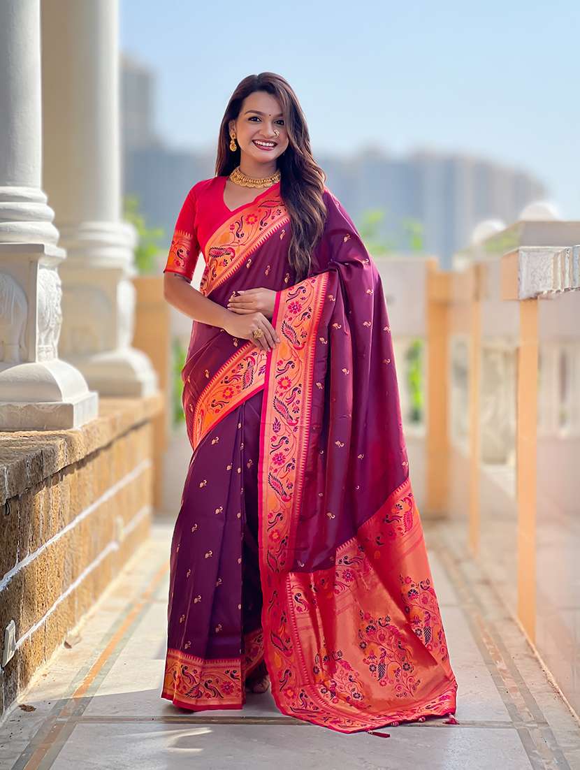 women self design paithani saree with blouse - 22298939 -  Standard Image - 2