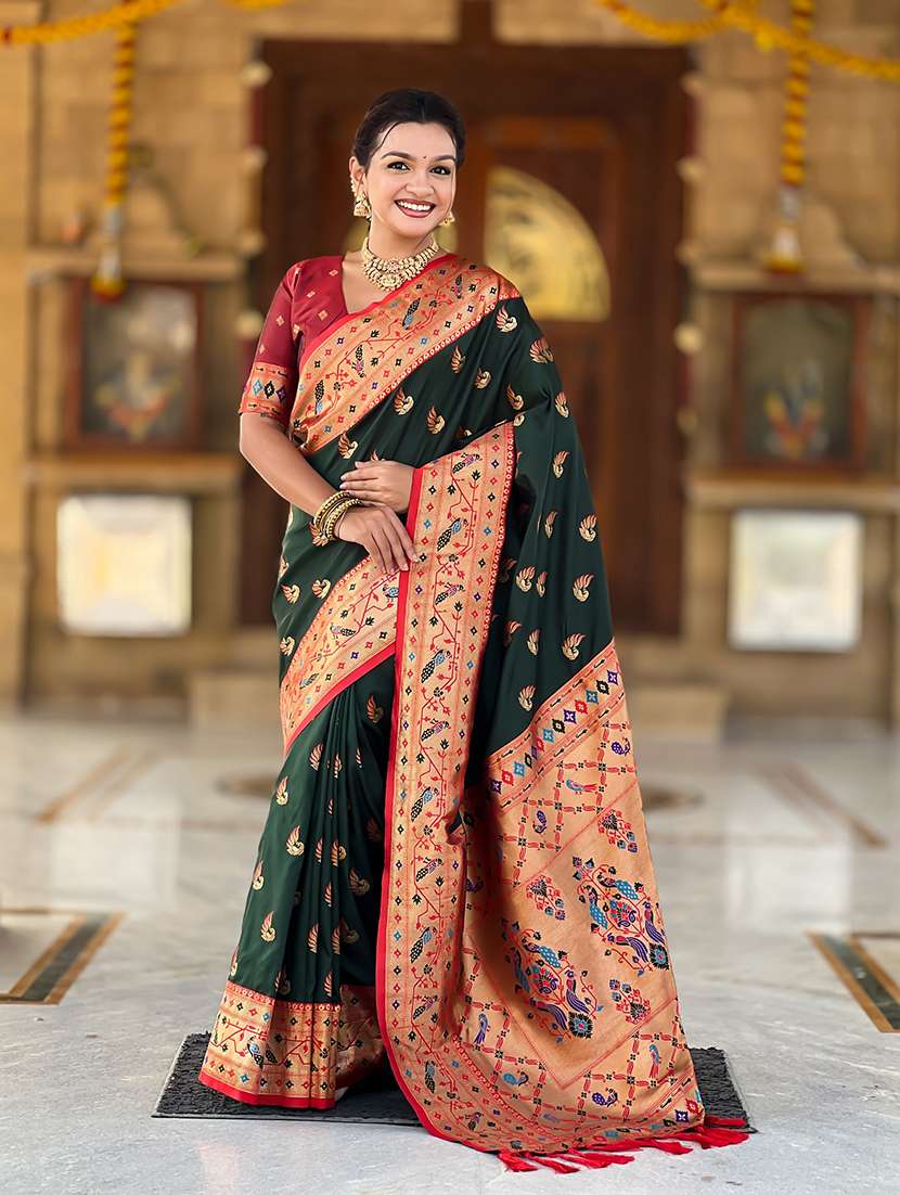 women self design paithani saree with blouse