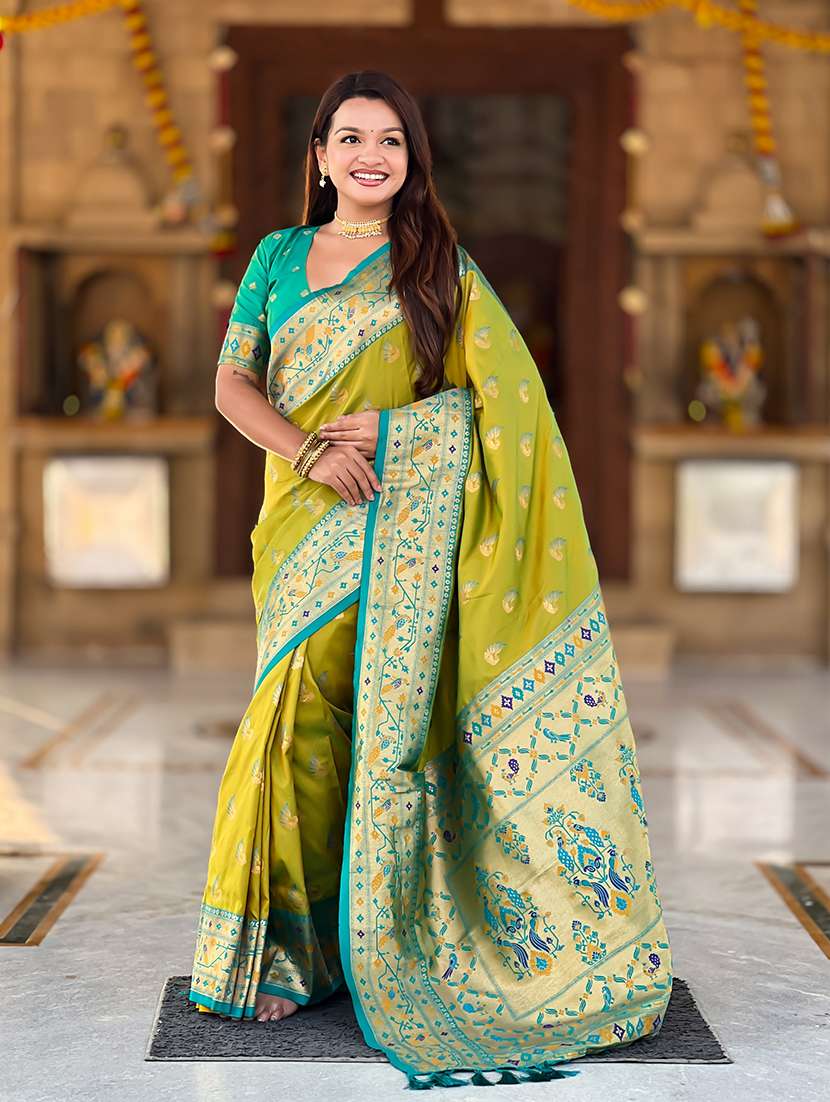 women self design paithani saree with blouse