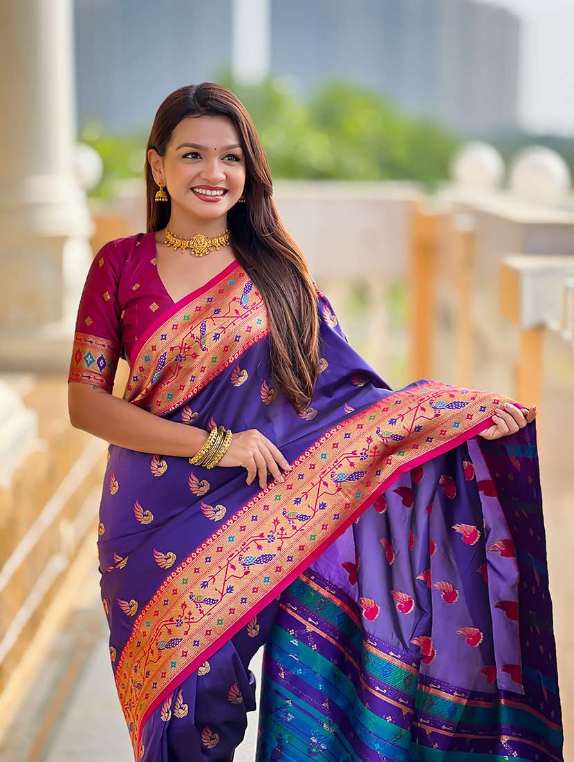 women self design paithani saree with blouse - 22298947 -  Standard Image - 2