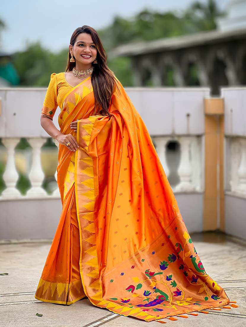 women self design paithani saree with blouse