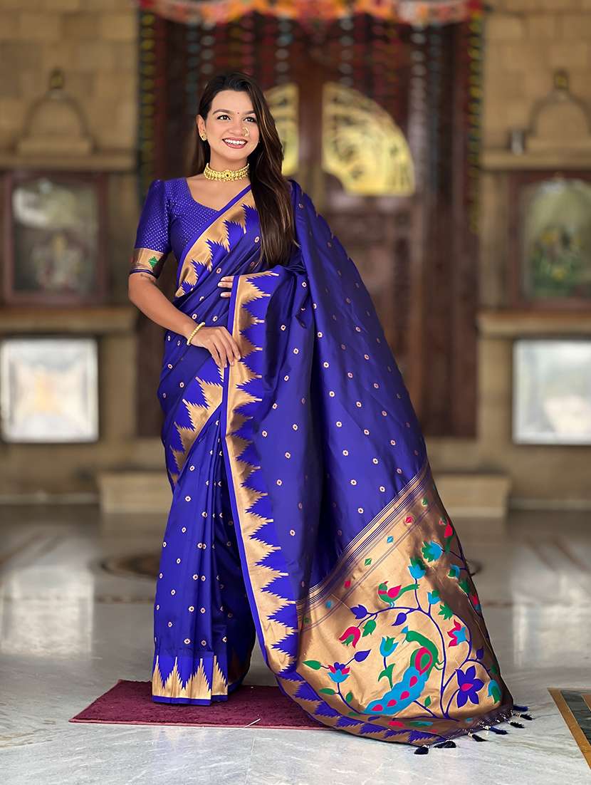women self design paithani saree with blouse