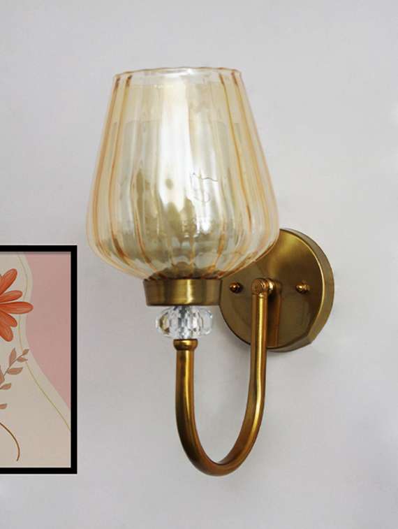 fluted gold tulip glass wall sconce - 22299049 -  Standard Image - 2